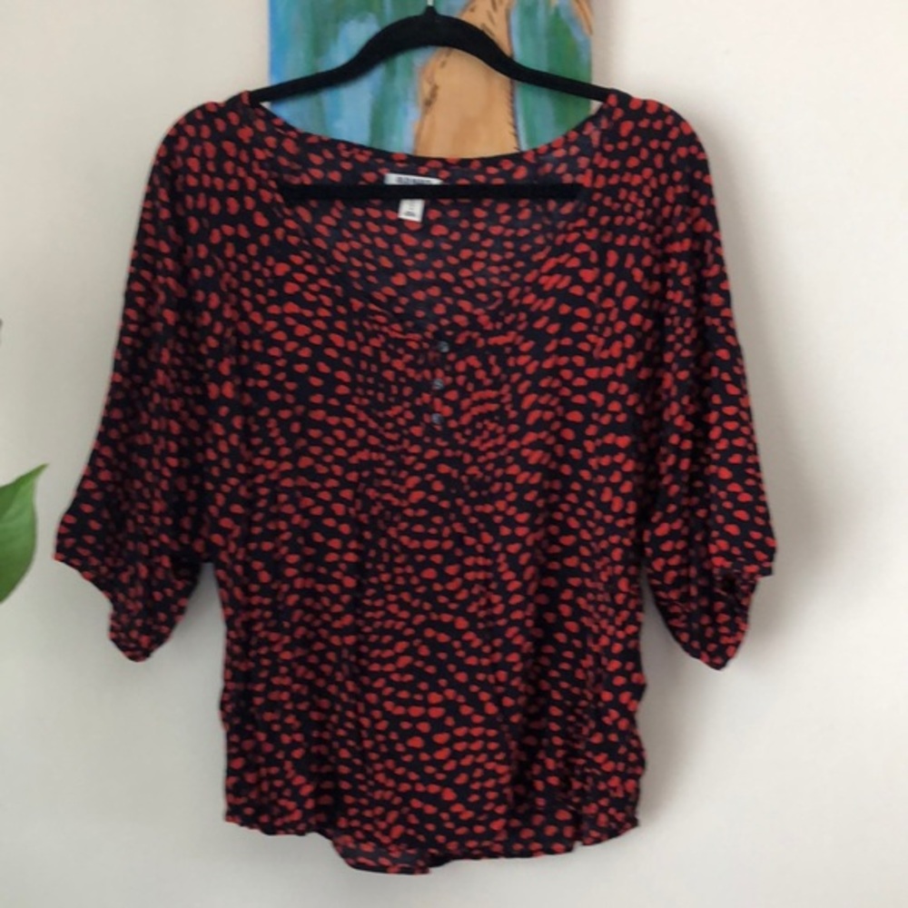 Boho Blouse Tiny Hearts Size Large - image 1